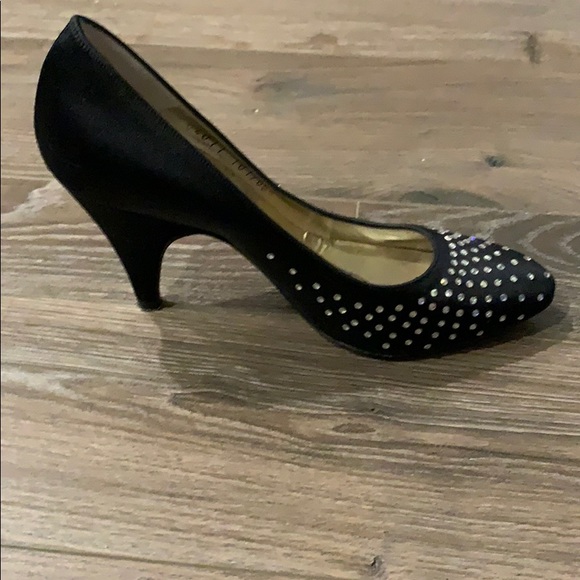 Bruno Magli Satin and Rhinestones Evening Pumps - Picture 6 of 10